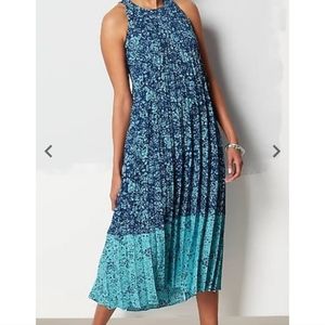 J•jill Wearever Pleated Halter-Neckline Dress sz M